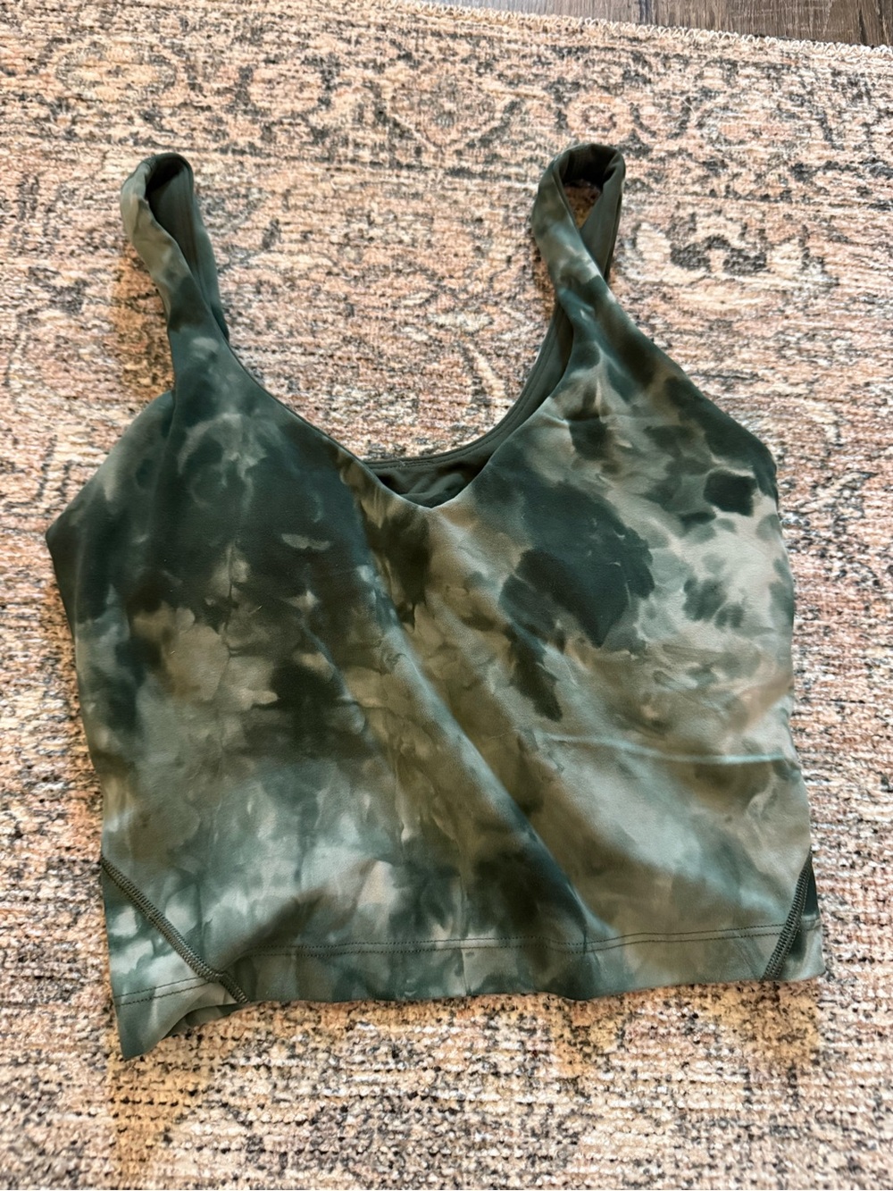 lululemon athletica Green Tie-Dye Scoop Neck Tank